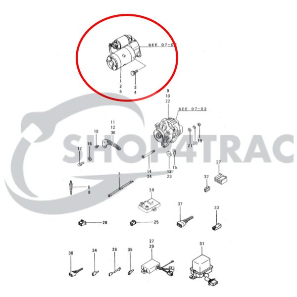 Startmotor Mitsubishi L2A / L2E / L3A / L3E – Vetus &amp; Solé Diesel scheepsmotor