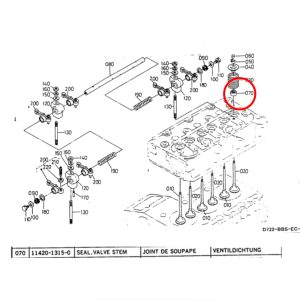 Klepsteelkeerring (klepseal) – Beta Marine Beta 10/14/20 | Nanni N2.10/N2.14/N3.21