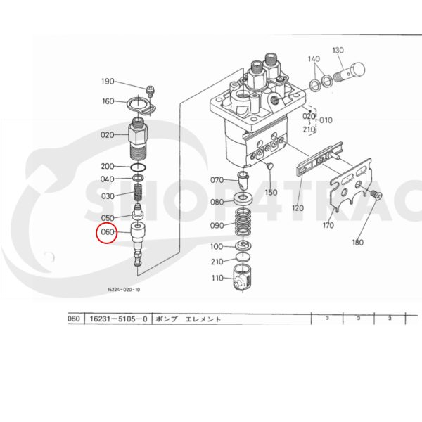 Plunjer / injectie-element Beta Marine Beta 28 / Beta 30 – Nanni N3.30 – Universal M-25XPB