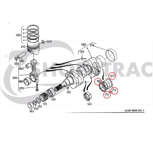 Taatslager / axiaallager set – Beta Marine Beta 10 / Beta 14 / Beta 20 | Nanni N2.10 / N2.14 / N3.21