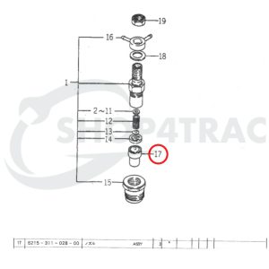 Verstuiver nozzle (injectortip) Beta Marine Beta 28 / Beta 30 – Nanni N3.30 – Universal M-25XPB