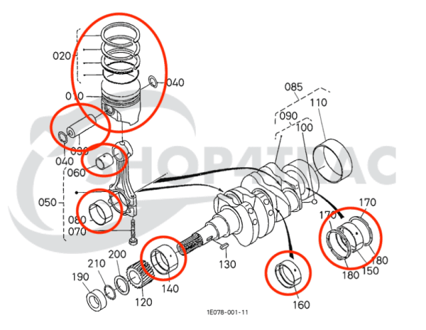 Motorrevisieset – Beta Marine Beta 10 &amp; Beta 14 | Nanni N2.10 · N2.14 | Phasor LP1-3.5