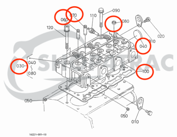 Cilinderkop compleet + pakkingset + gloeibougies Beta Marine Beta 30 – Nanni N3.30