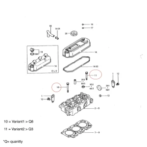 Cilinderkopbout Solé Diesel Mini 26 – Vetus M3.09 | M3.28 – Craftsman Marine CM3.27 – JF Marine Power JF6-1500