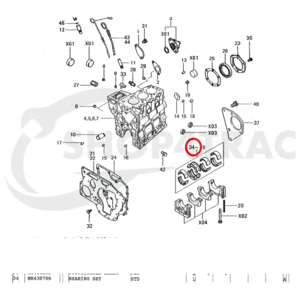 Hoofdlagerset Solé Diesel Mini 26 – Vetus M3.09 | M3.28 – Craftsman Marine CM3.27 – JF Marine Power JF6-1500