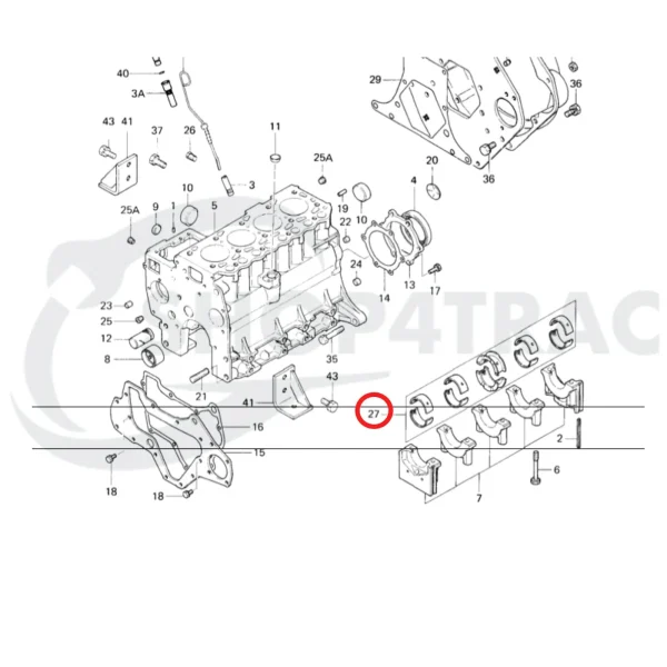 Hoofdlagerset Solé Diesel Mini 44 | Mini 55 – Vetus M4.15 | M4.17 – Craftsman Marine CM4.42 – JF Marine Power JF15