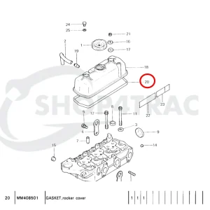 Kleppendekselpakking Solé Diesel Mini 23 – Vetus M3.10 – Meiki M3DM