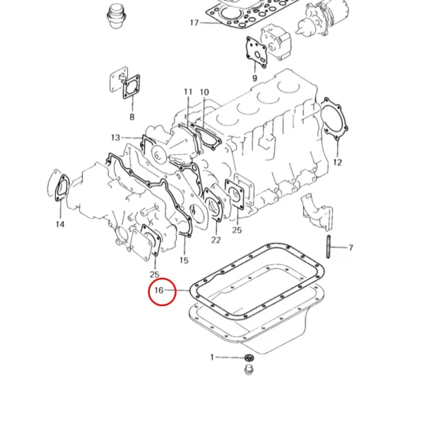 Oliecarterpanpakking Solé Diesel Mini 32 | Mini 34 – Vetus M4.14 – Meiki M4DM