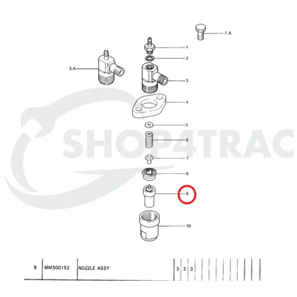 Verstuiver nozzle Solé Diesel Mini 18 | Mini 23 | Mini 32 | Mini 34 – Vetus M3.10 | M4.14 – Meiki