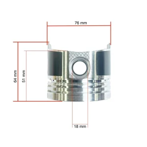 Zuiger 18mm Solé Diesel Mini 11 | Mini 17 | Mini 26 – Vetus M2.06 | M3.09 | M3.28 – Craftsman Marine CM2.16 | CM3.27 – JF Marine Power JF6-1500