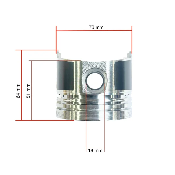 Zuiger 18mm Solé Diesel Mini 11 | Mini 17 | Mini 26 – Vetus M2.06 | M3.09 | M3.28 – Craftsman Marine CM2.16 | CM3.27 – JF Marine Power JF6-1500