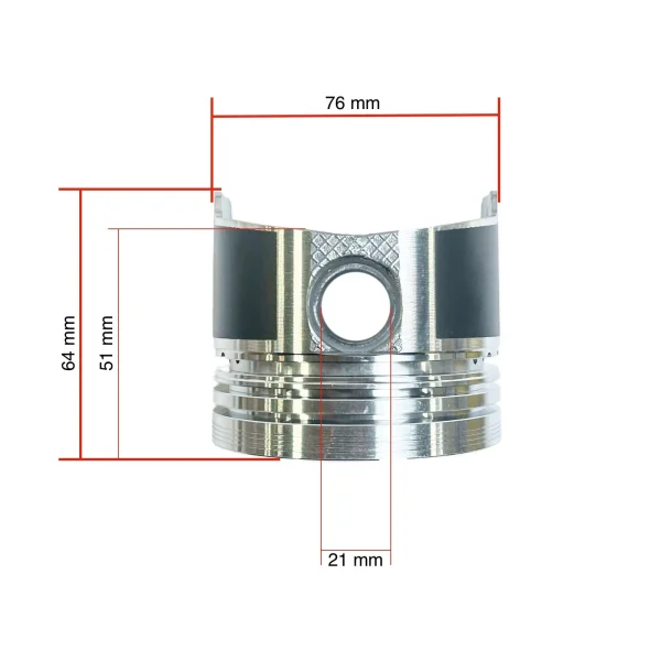 Zuiger 21mm Solé Diesel Mini 11 | Mini 17 | Mini 26 – Vetus M2.06 | M3.09 | M3.28 – Craftsman Marine CM2.16 | CM3.27 – JF Marine Power JF6-1500