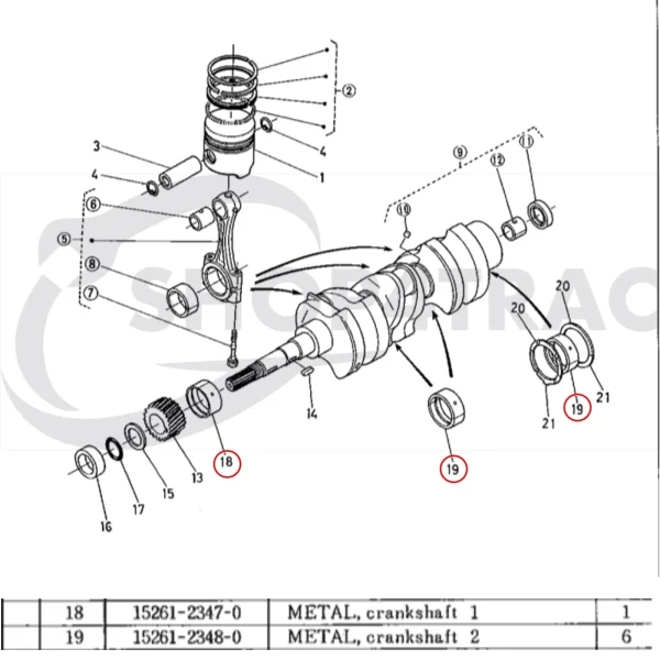 Hoofdlagerset Universal M-25 | M-25XP – Nanni 3.90HE – Renault Marine D950 +0,20mm
