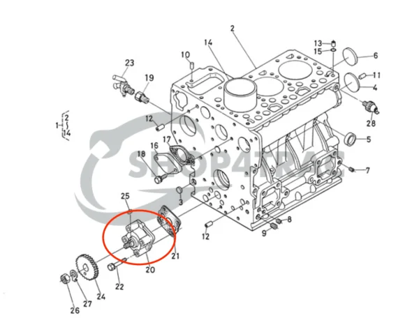 Motoroliepomp Universal M15 | M-25 | M-25XP | M-35 – Nanni 3.90HE | 4.110HE – Renault Marine D950