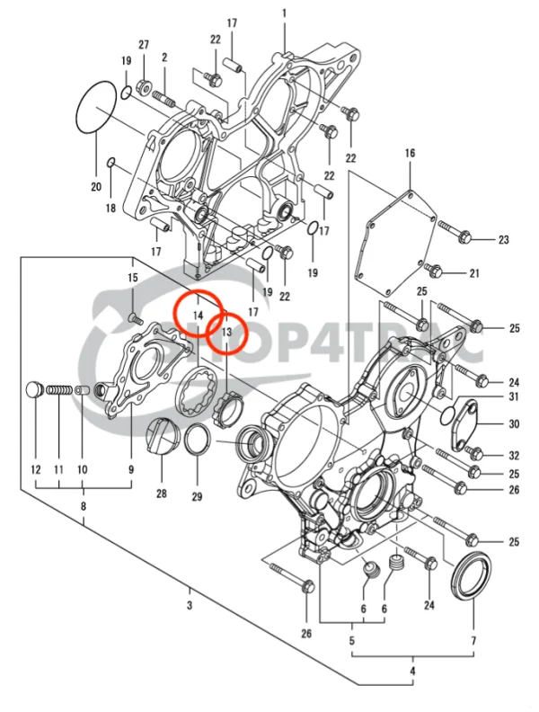 Oliepomp rotorset Yanmar 3YM20 | 3YM30