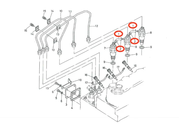 Retourleiding Universal M-25 | M-25XP – Nanni 3.90HE – Renault Marine D950
