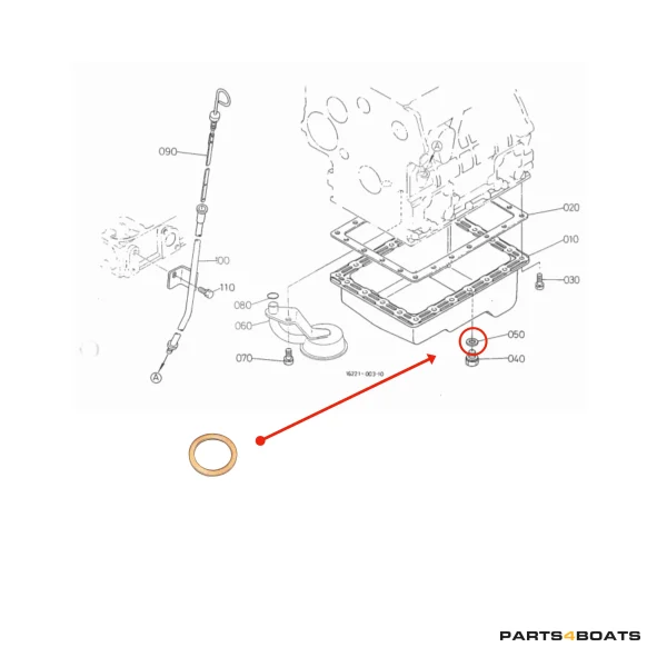 Koperen afdichtring aftapplug – Beta Marine Beta 10/14/20 | Nanni N2.10/N2.14/N3.21