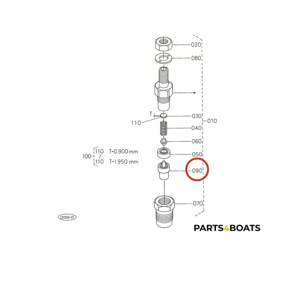 Verstuiver nozzle Beta Marine Beta 50 – Nanni N4.50 (type DN0PD80)