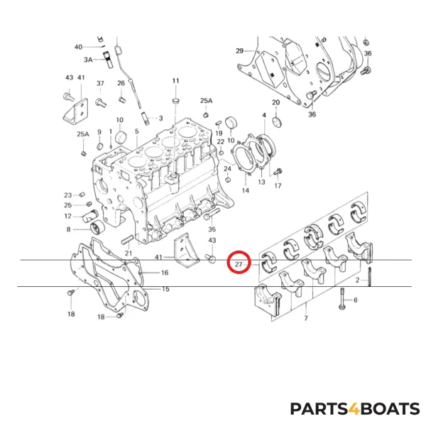 Hoofdlagerset Solé Diesel Mini 32 | Mini 34 | Mini 44 | Mini 55 – Vetus M4.14 | M4.15 | M4.17 – Craftsman Marine CM4.42 – JF Marine Power JF15