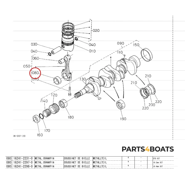 Drijfstanglager Beta Marine Beta 30 | Beta 38 – Nanni N3.30 | N4.38