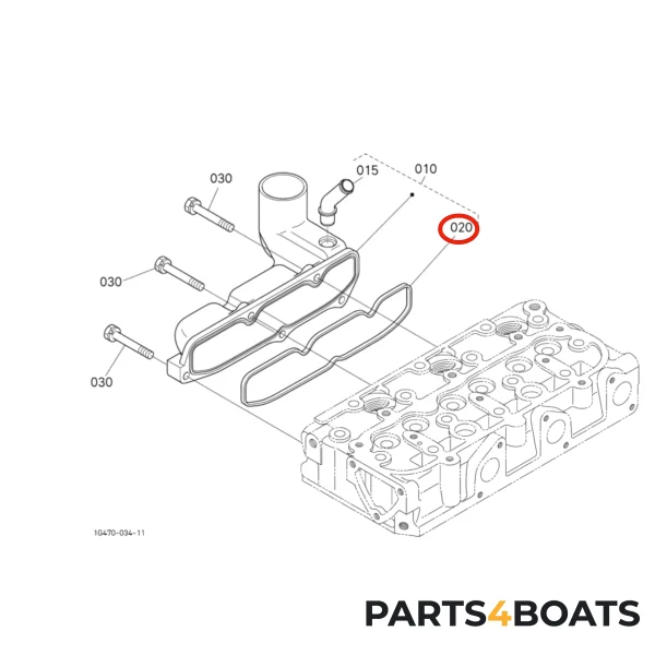 Inlaatspruitstukpakking Beta Marine Beta 25